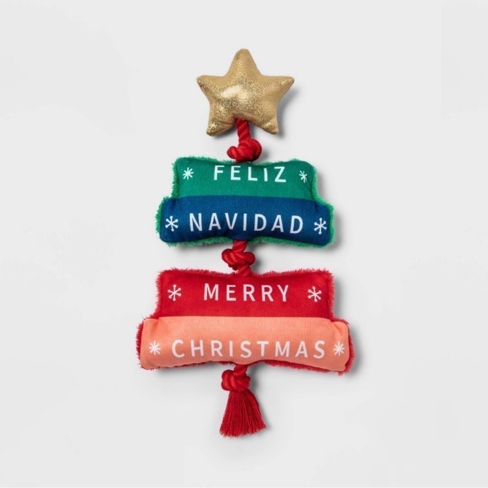 Plush Rope Tree Dog Toy - Wondershop Feliz Navidad - NEW WITH TAGS